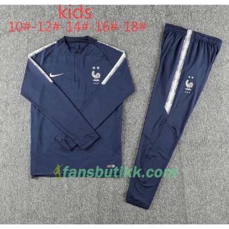 Frankrike  2 Stars Barn Trenings Collegegenser Set Blå 2018